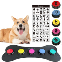 Set of 5 Color Dog Buttons with Rubber Mat for CommunicationVoice Recording ButtonDog Talking ButtonsPet ButtonsDog Training & Behavior AidsTrain Your Dog to Voice What They Want